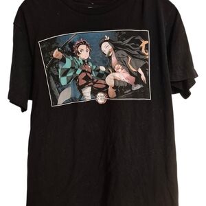 Black Demon Slayer Anime Graphic T-Shirt -